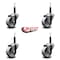 Service Caster 3'' Semi Steel Wheel Swivel 3/4'' Expanding Stem Caster Set, 4PK SCC-EX20S314-SSS-34-4 - alternate 2